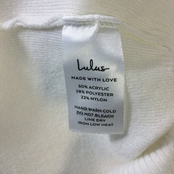 LULU'S L Ivory Toasty Perfection White Turtleneck Mini Sweater Dress NEW B84 - Picture 9 of 9